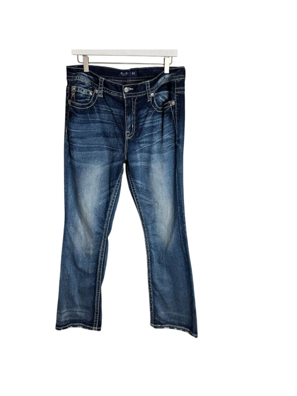 Miss Me Women's Mid-Rise Boot Cut Embellished Jeans, Size 32